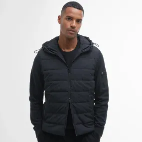 Barbour International Stanley Hooded Quilted Sweatshirt In Black