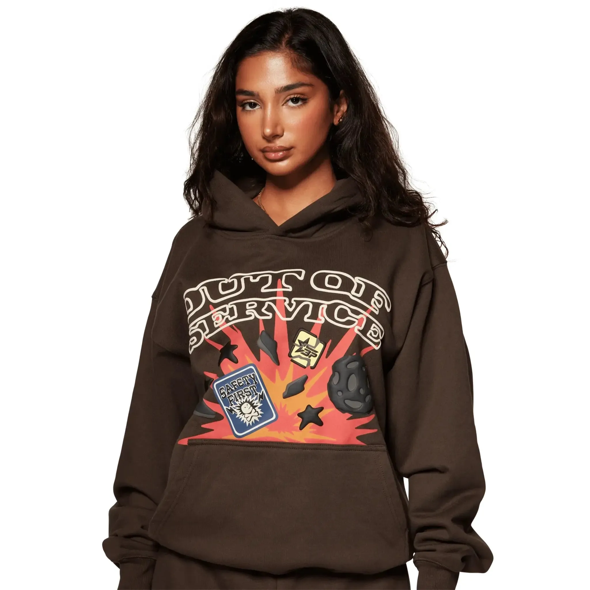 Broken Planet Out Of Service Mocha Brown Hoodie