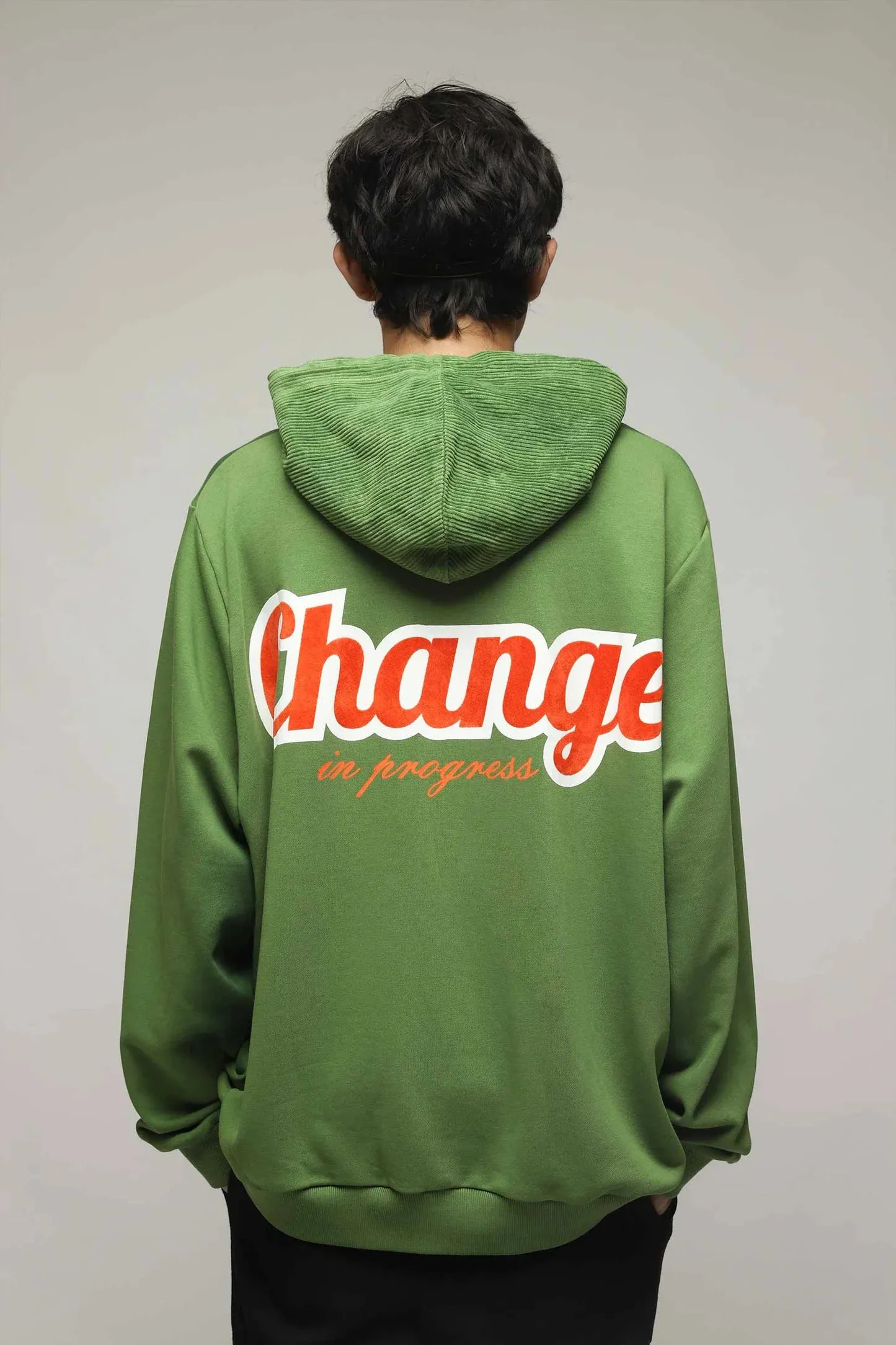 Change in progress Green Oversized Hoodie