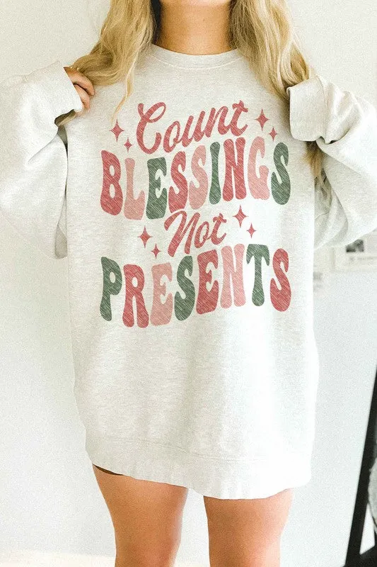 COUNT CHRISTMAS BLESSINGS OVERSIZED SWEATSHIRT