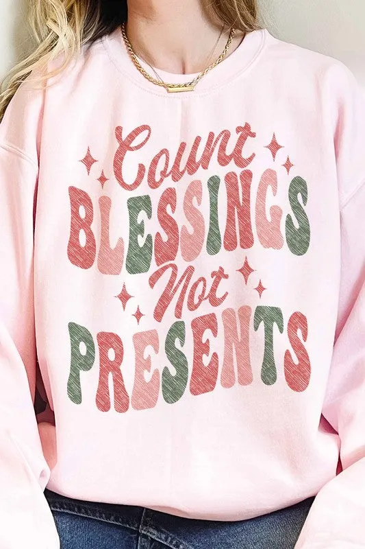 COUNT CHRISTMAS BLESSINGS OVERSIZED SWEATSHIRT