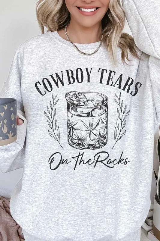 COWBOY TEARS ON THE ROCKS OVERSIZED SWEATSHIRT