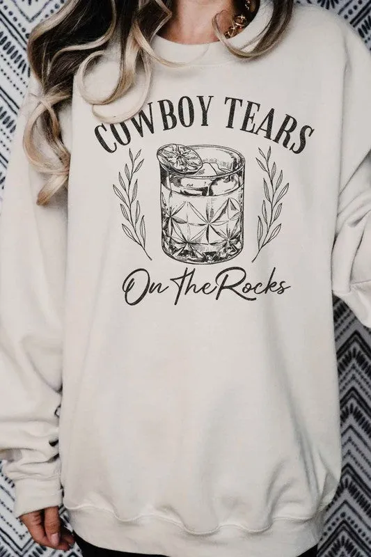 COWBOY TEARS ON THE ROCKS OVERSIZED SWEATSHIRT