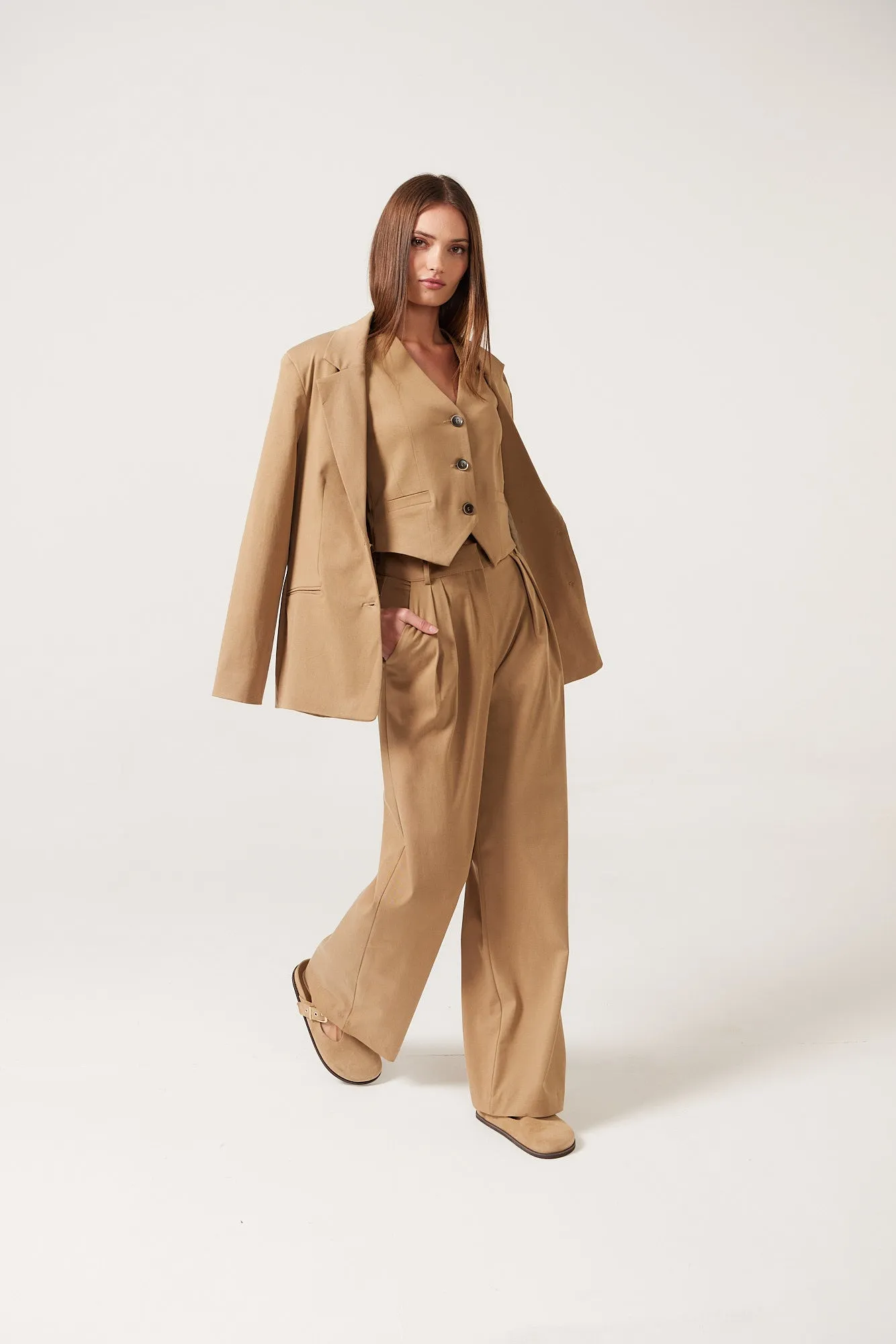 Delia Tailored Blazer - Tobacco