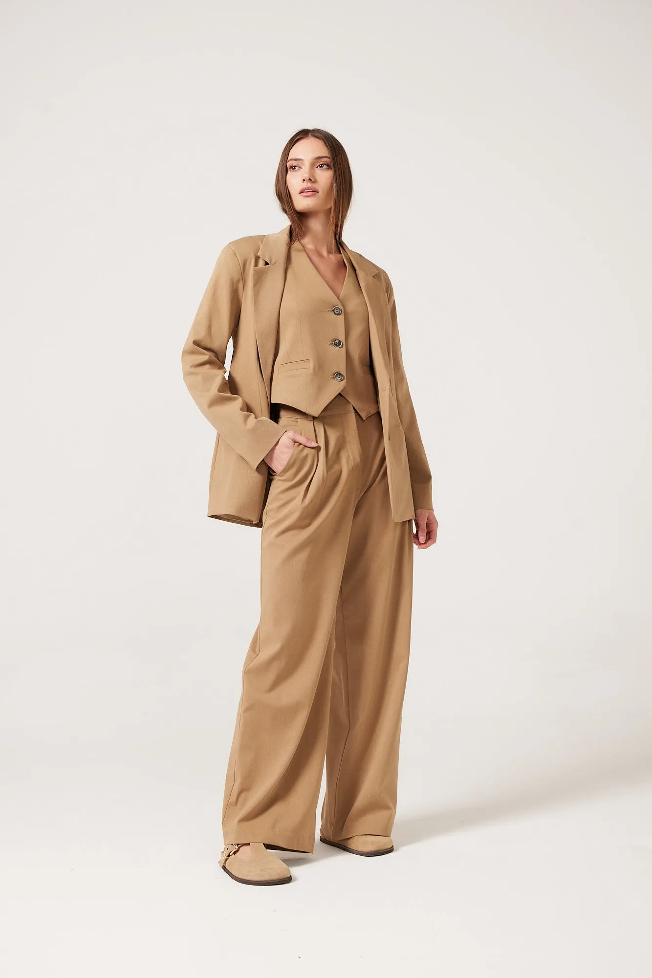 Delia Tailored Blazer - Tobacco