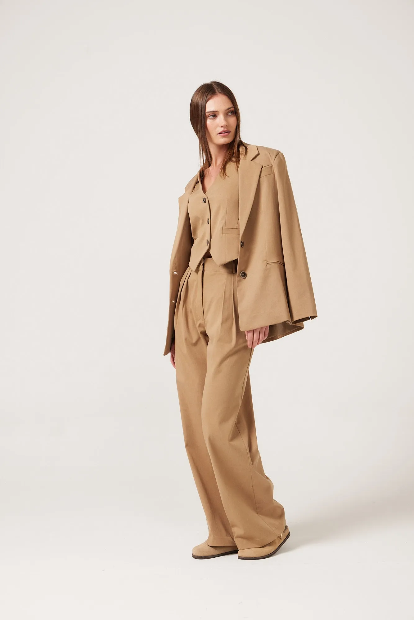 Delia Tailored Blazer - Tobacco