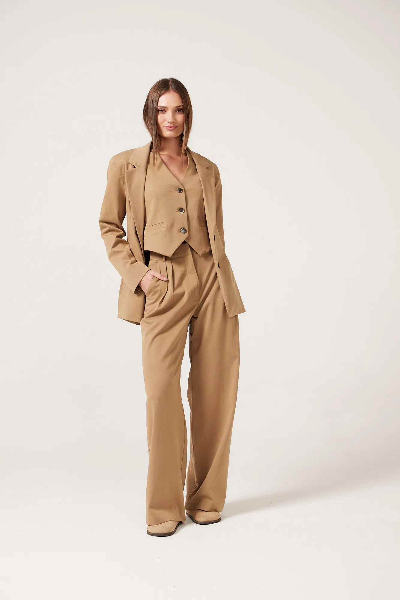 Delia Tailored Blazer - Tobacco