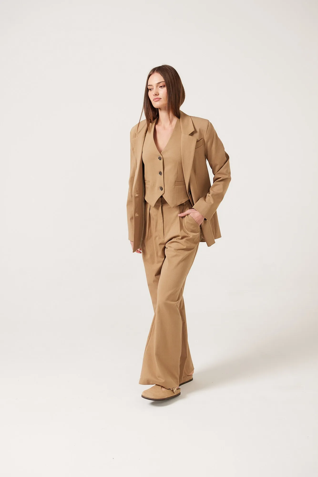 Delia Tailored Blazer - Tobacco