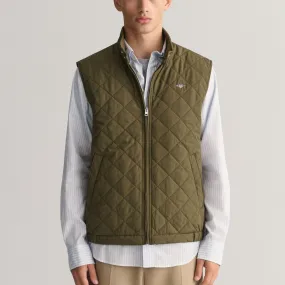 Gant Quilted Windcheater Vest in Juniper Green