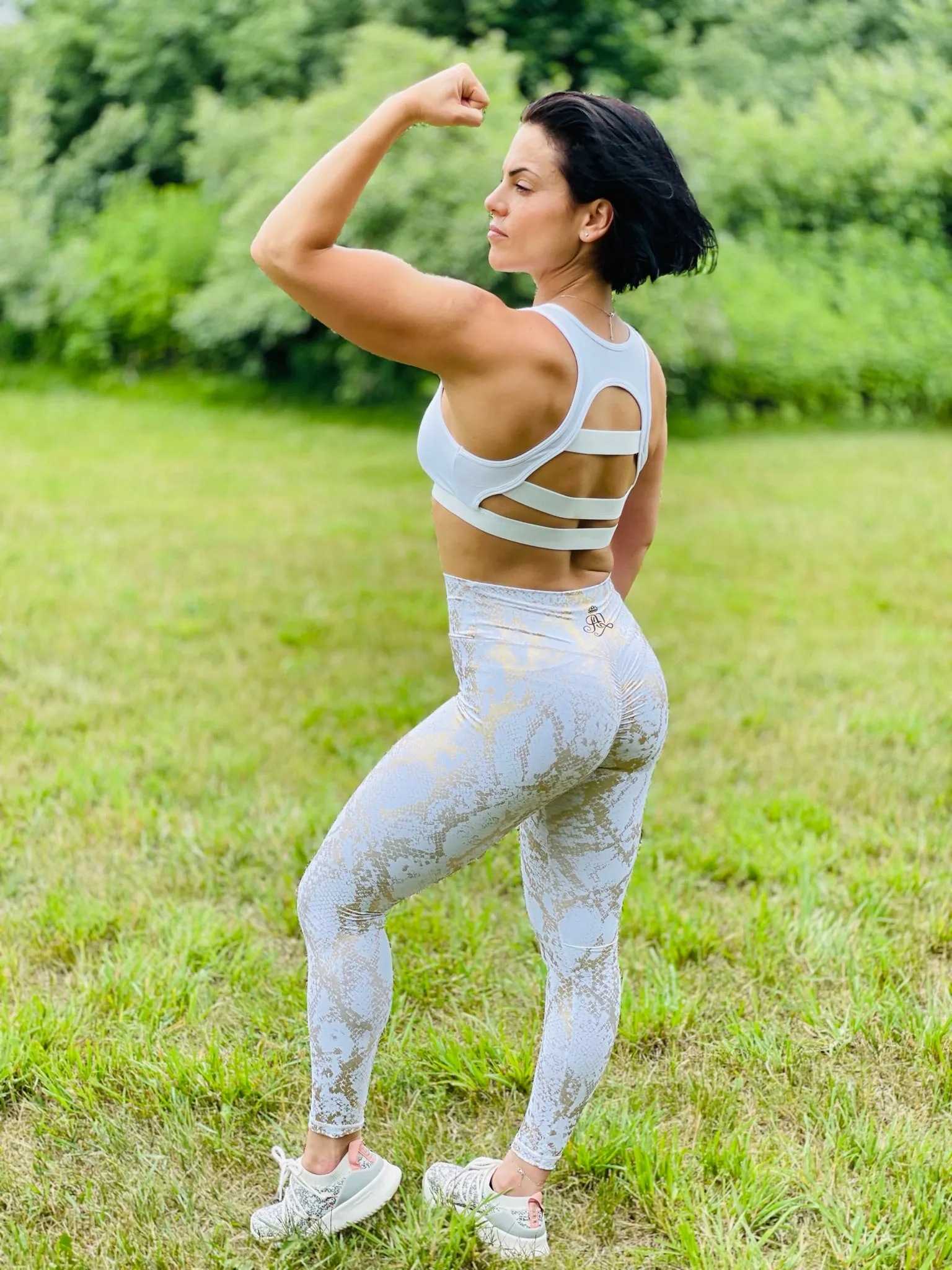 GOLD AND WHITE SEXY SNAKE PRINT LEGGING