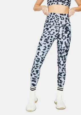 Grey Leopard High Waisted Leggings