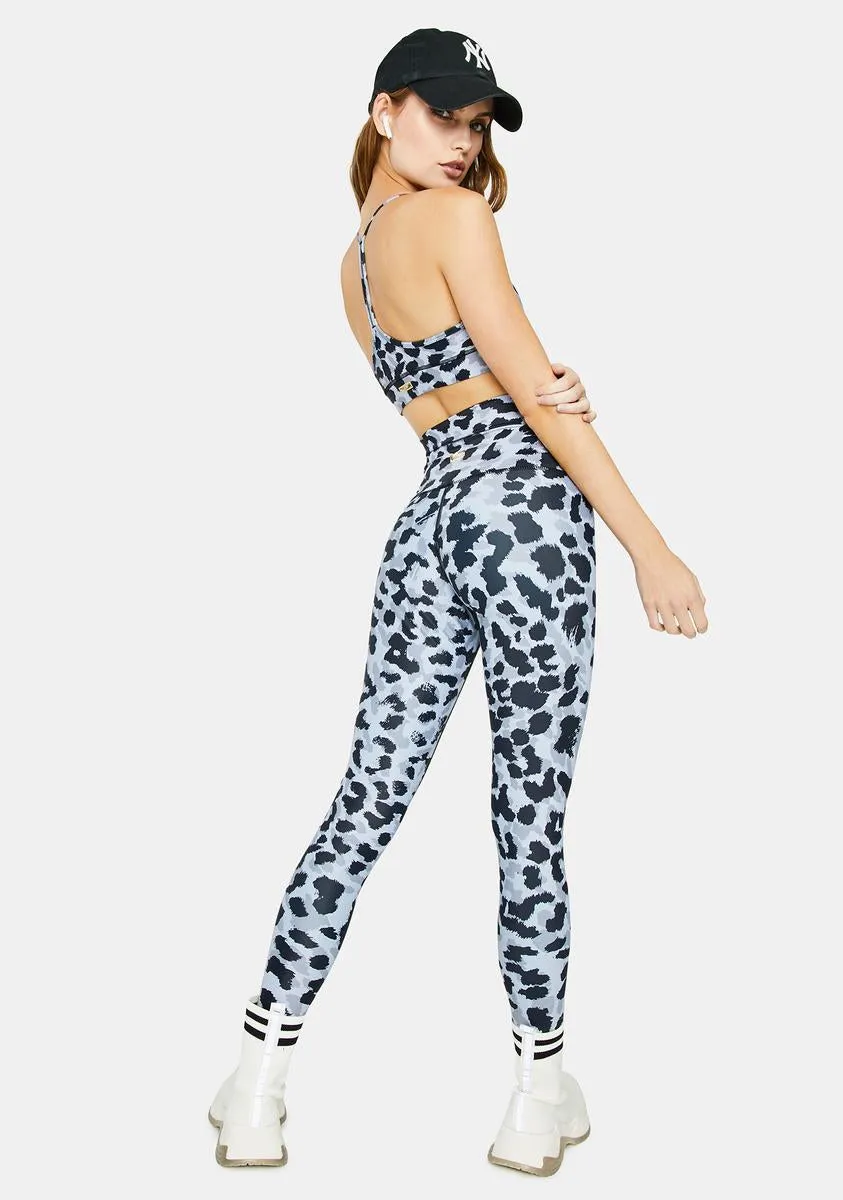 Grey Leopard High Waisted Leggings