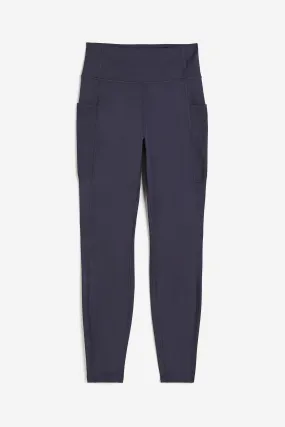 H&M DryMove Pocket-detail Sports leggings, steel-blue