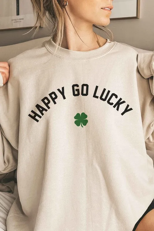 HAPPY GO LUCKY ST PATRICKS OVERSIZED SWEATSHIRT