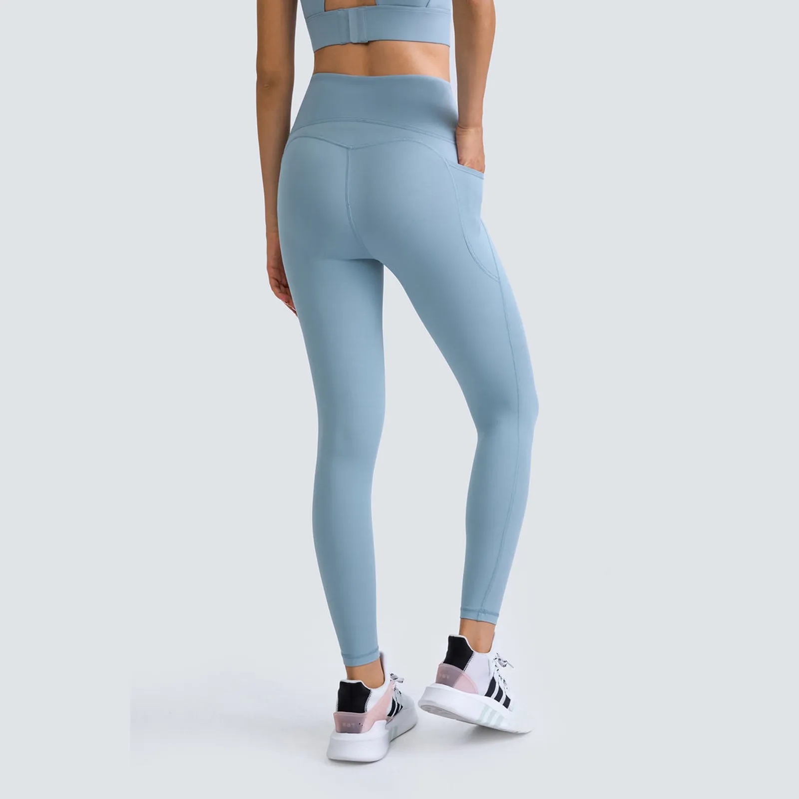 High Rise Side Pocket Plain 7/8 Leggings