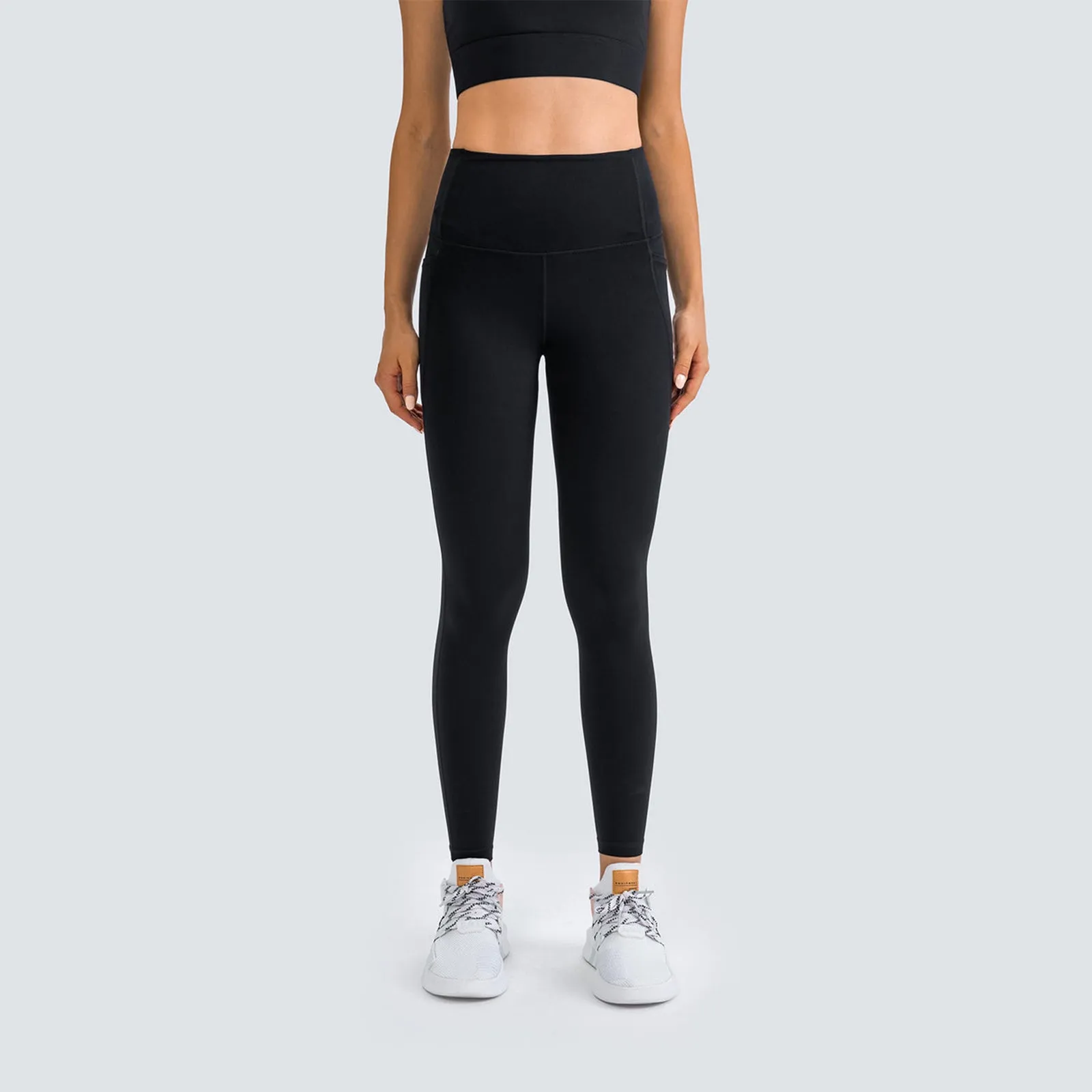 High Rise Side Pocket Plain 7/8 Leggings