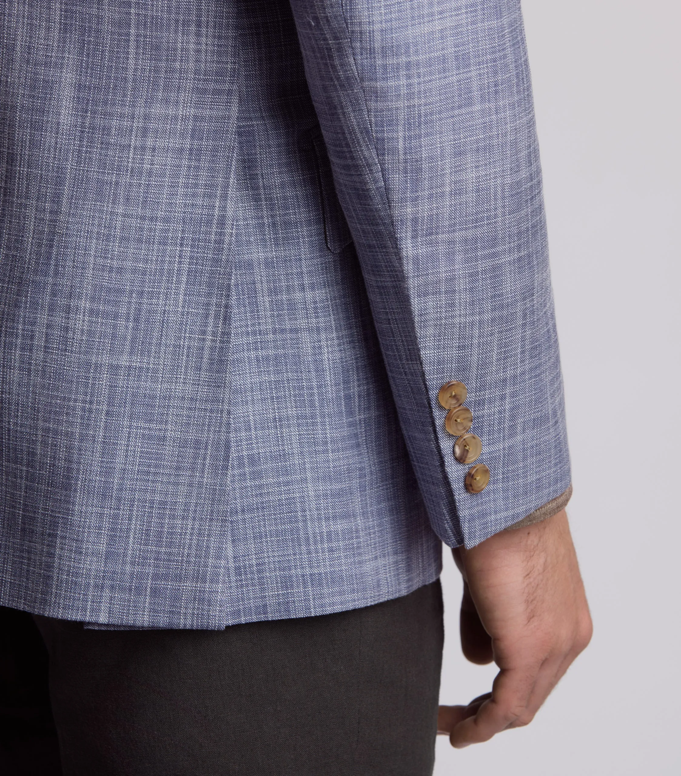 Ice Blue Linen and Silk Sports Jacket