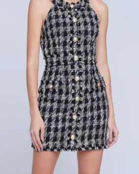 Jade Tweed Mini Dress In Black / Ivory | Black / Ivory