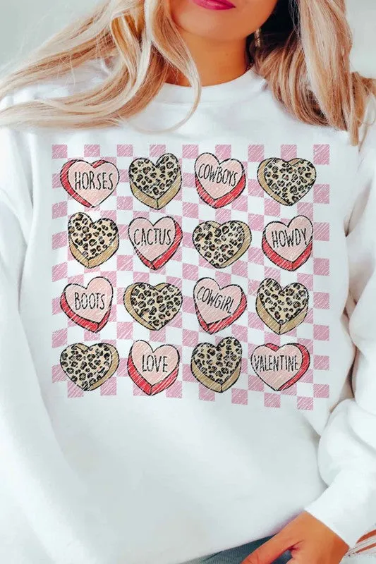 LEOPARD VALENTINE CANDY OVERSIZED SWEATSHIRT