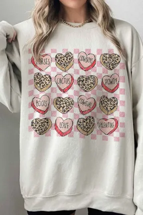 LEOPARD VALENTINE CANDY OVERSIZED SWEATSHIRT