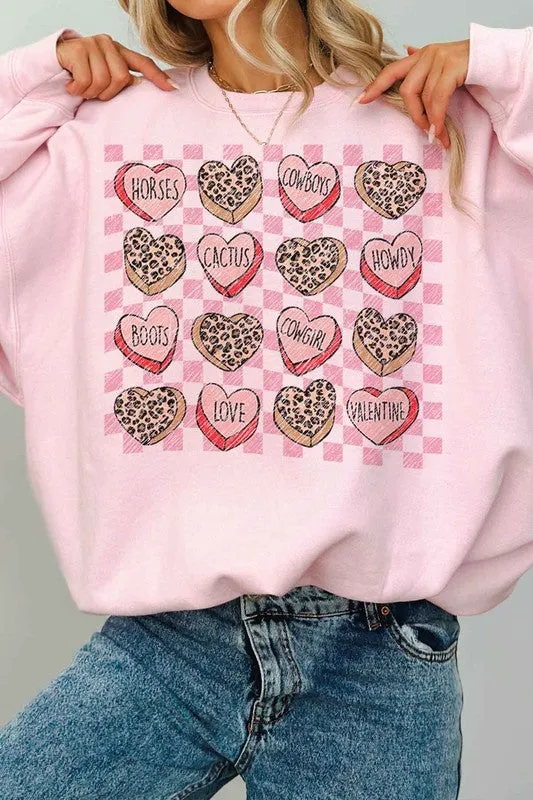 LEOPARD VALENTINE CANDY OVERSIZED SWEATSHIRT