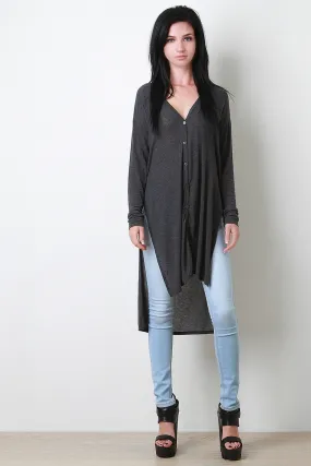 Longline Button Down High Low Top