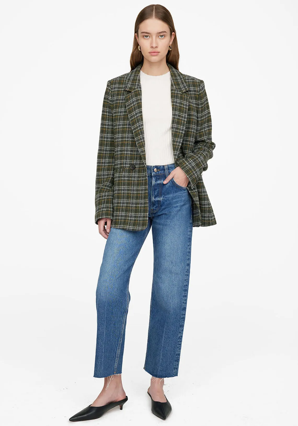 MADELEINE BLAZER GREEN PLAID