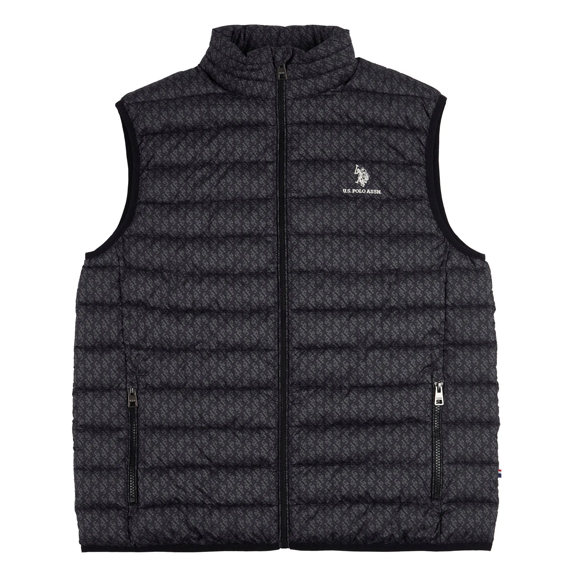 Mens Monogram Quilted Gilet in Black Bright White DHM