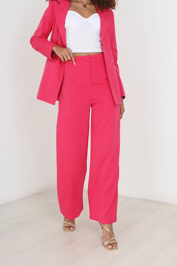 PINK BUTTON FASTENED LONG SLEEVE TAILORED BLAZER