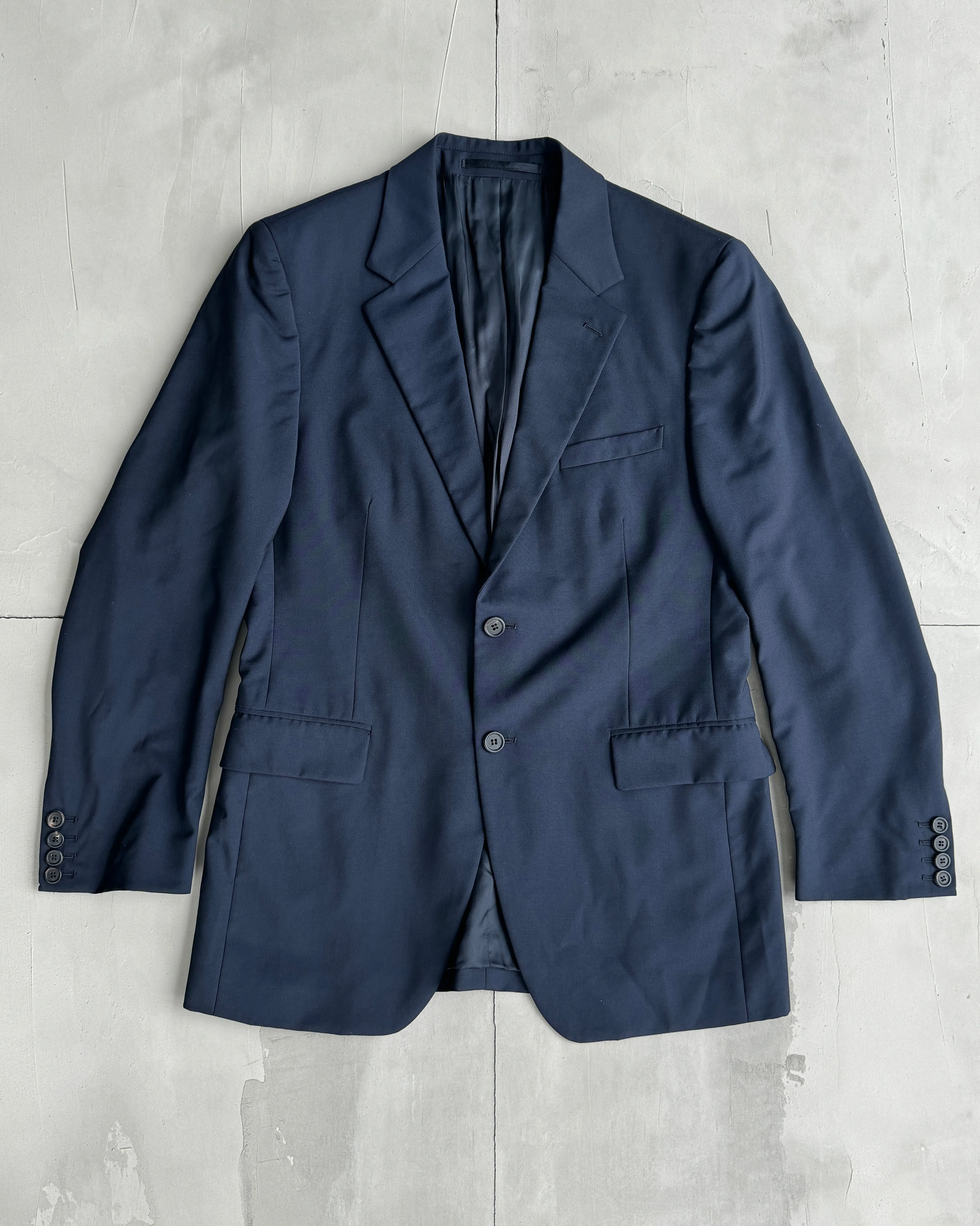 PRADA WOOL & MOHAIR NAVY BLAZER - M/L