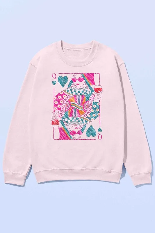 QUEEN OF HEARTS OVERSIZED SWEATSHIRT