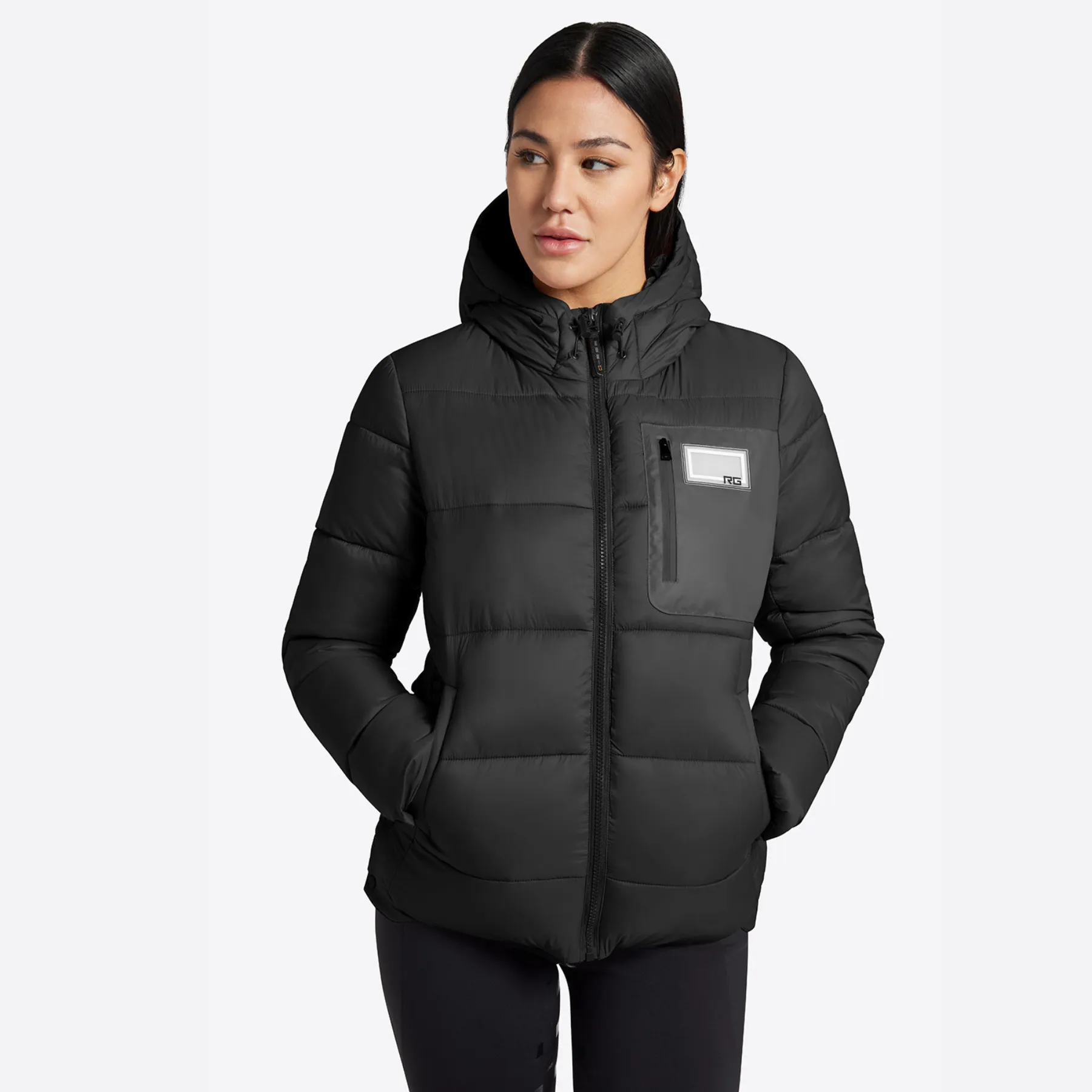 RG Nylon Quilted Hooded Puffer Jacket