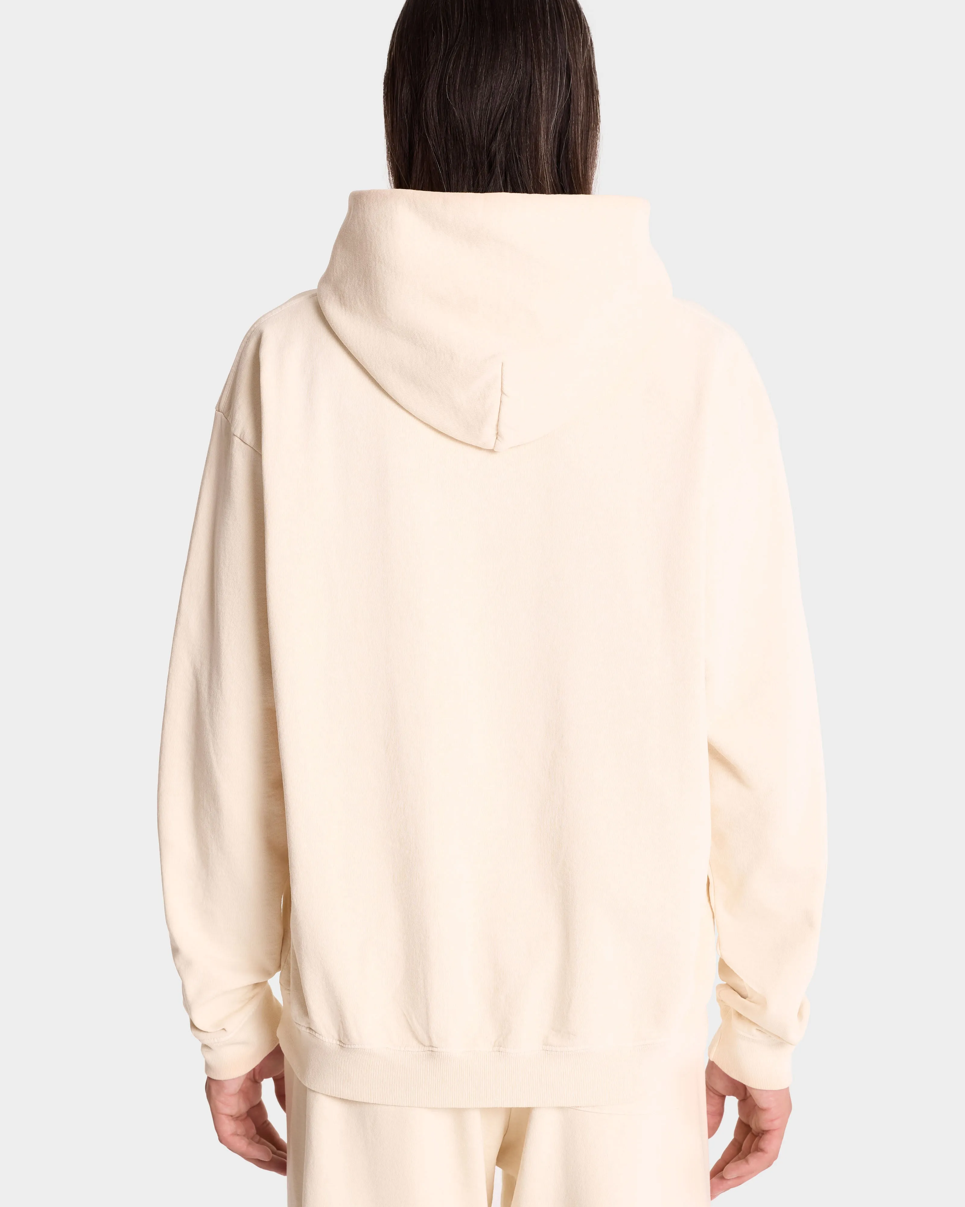 Serif Logo Hoodie - Cream/Navy