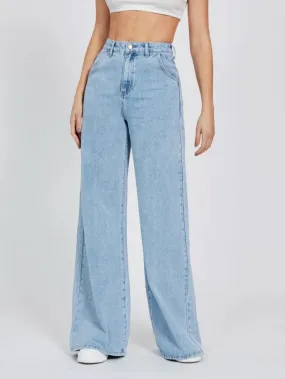 SGW - Ice Blue Vintage High Waist Wide Leg Jeans