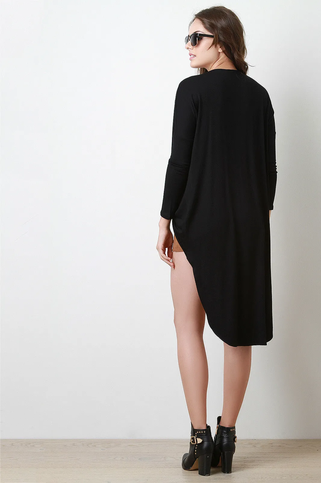 Surplice Long Sleeve High-Low Top