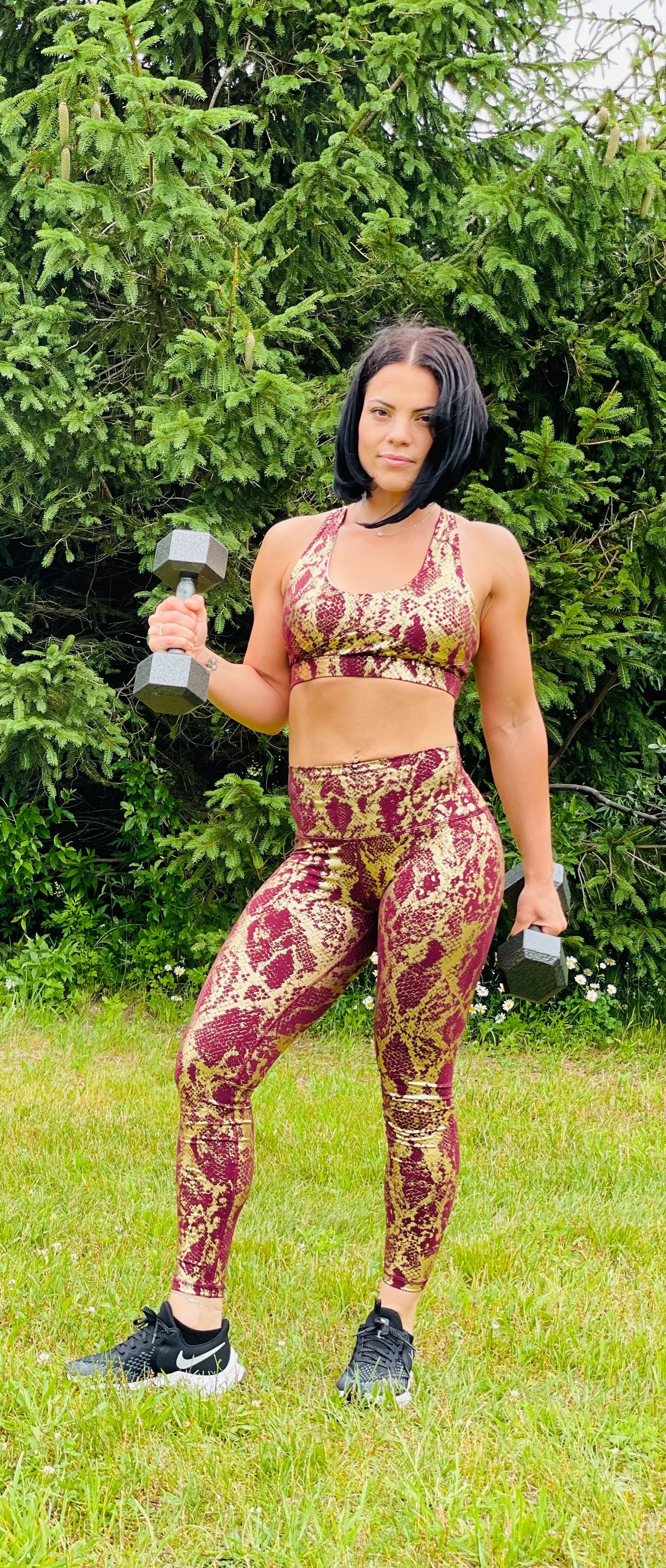 WINE SNAKE SKIN SPORT BRA