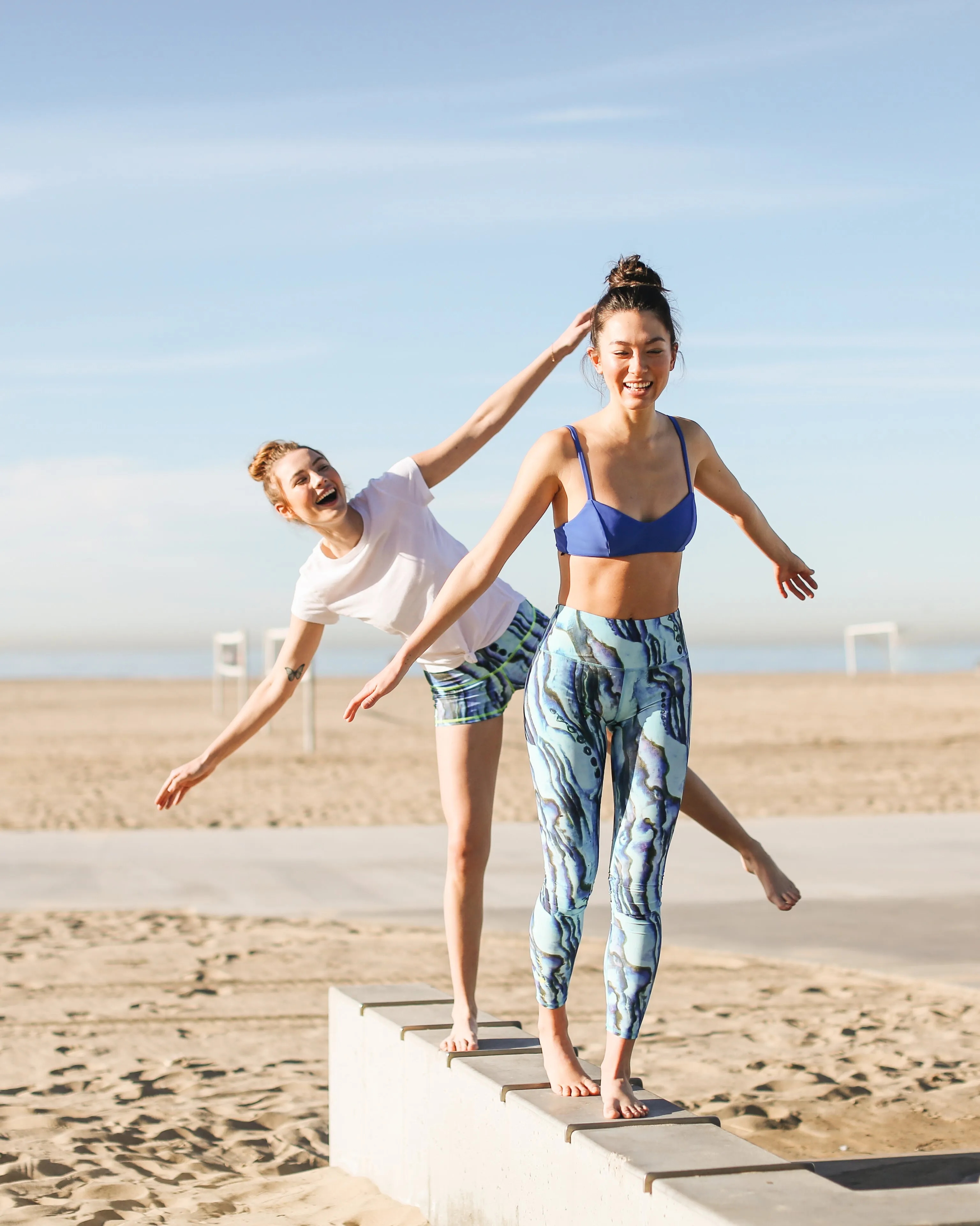 WOMEN'S SWIM LEGGINGS  - BLUE ABALONE