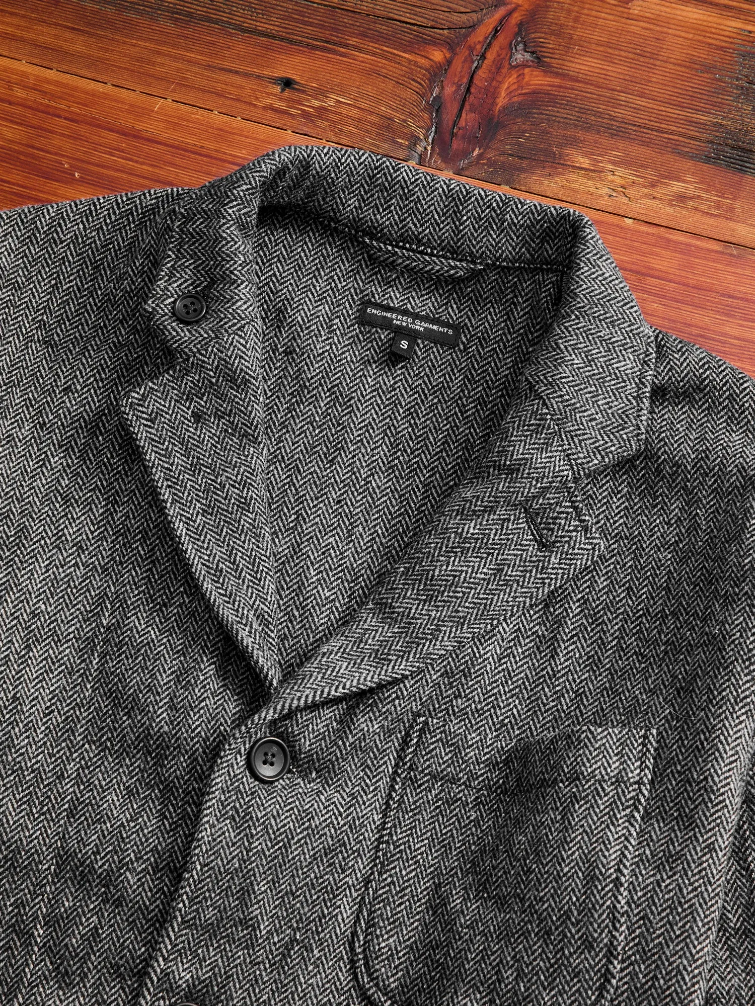 Wool Herringbone Loiter Jacket in Grey