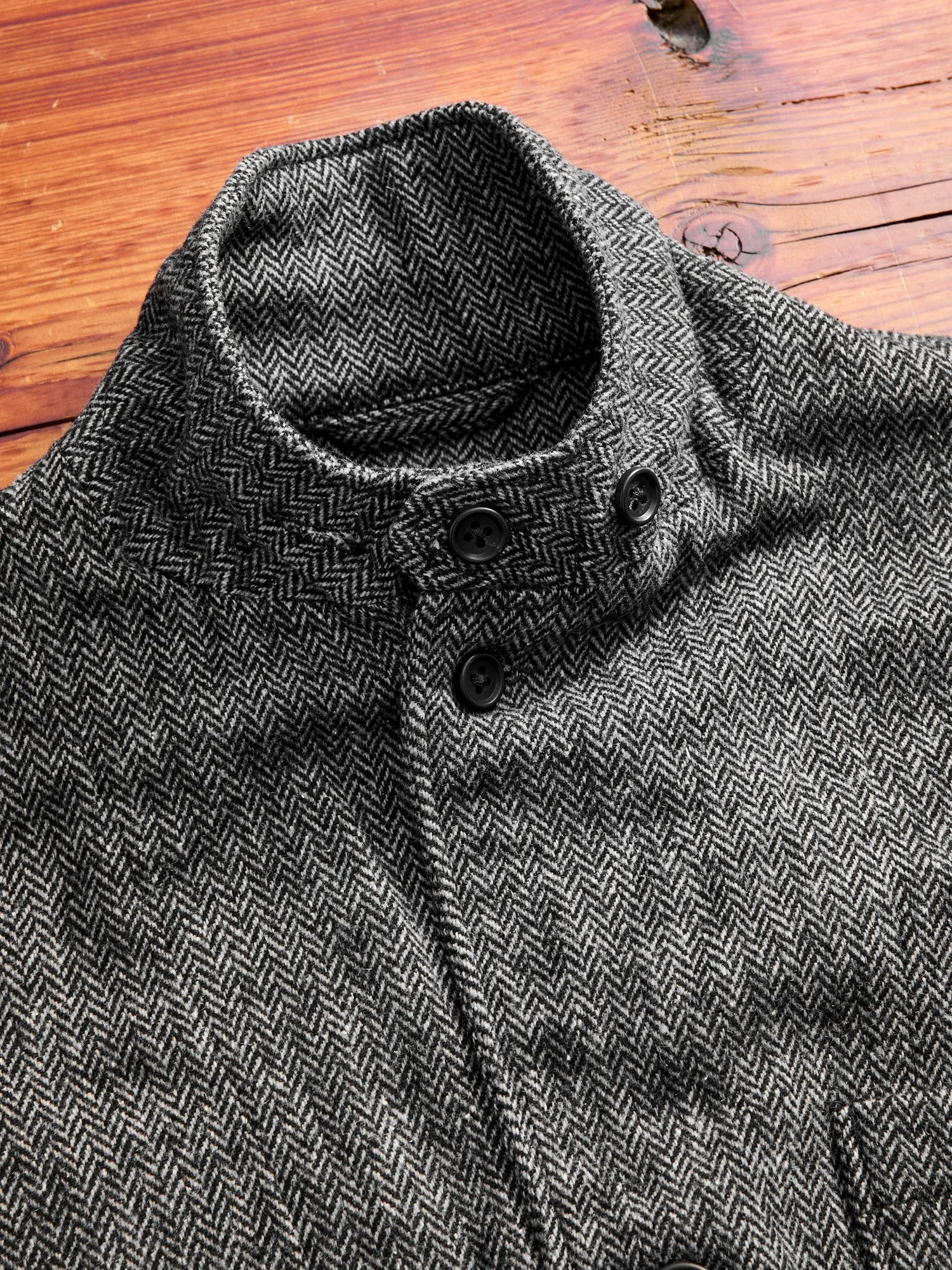 Wool Herringbone Loiter Jacket in Grey